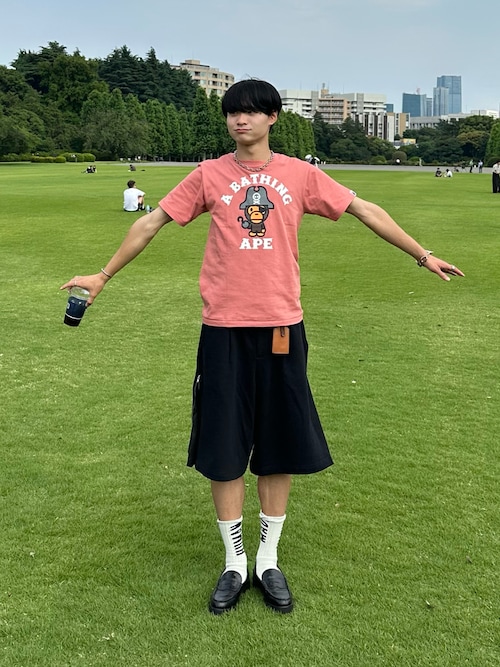 中村瑞輝(みずきち)さんの「CAPTAIN MILO PIRATE TEE（A BATHING APE｜アベイシングエイプ）」を使ったコーディネート