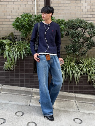 「POLO RALPH LAUREN(ポロ ラルフ ローレン)のケーブルニット ウールカシミヤ セーター(ニット/セーター)」を使った、中村瑞輝(みずきち)さん(メンズ・176cm)の秋コーディネート