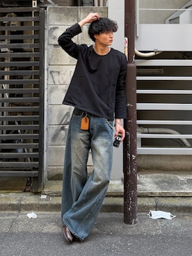 「WYM LIDNM（ウィム バイ リドム）のアイテム」を使った、中村瑞輝(みずきち)さん（メンズ・176cm）の春コーディネート