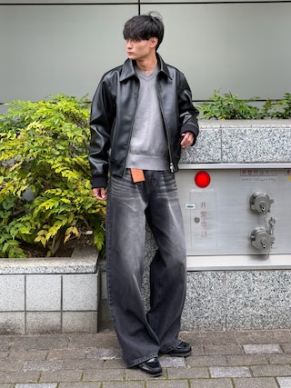 「LUENNA(ルエナ)の【LUENNA】Basic V-Neck Knit / ベーシック Vネックニット(ニット/セーター)」を使った、中村瑞輝(みずきち)さん(メンズ・176cm)の秋コーディネート