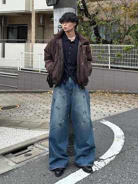 「アイテム（ダウンジャケット/コート）」を使った、中村瑞輝(みずきち)さん（メンズ・176cm）の秋コーディネート