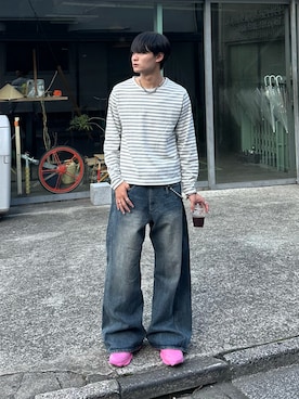 「アイテム（ウォレットチェーン）」を使った、中村瑞輝(みずきち)さん（メンズ・176cm）の秋コーディネート