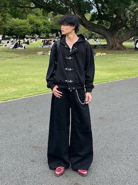 「アイテム（ウォレットチェーン）」を使った、中村瑞輝(みずきち)さん（メンズ・176cm・20代）の秋コーディネート