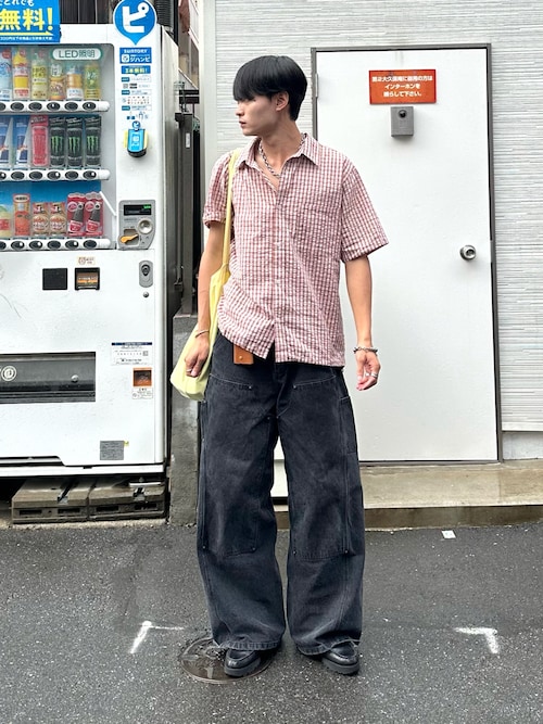 DOUBLE KNEE CURVED SEEM BAGGY DENIM