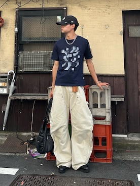 「アイテム（チャーム）」を使った、中村瑞輝(みずきち)さん（メンズ・176cm）の夏コーディネート