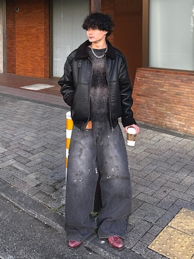 「IL BISONTE（イルビゾンテ）のアイテム」を使った、中村瑞輝(みずきち)さん（メンズ・176cm）の冬コーディネート