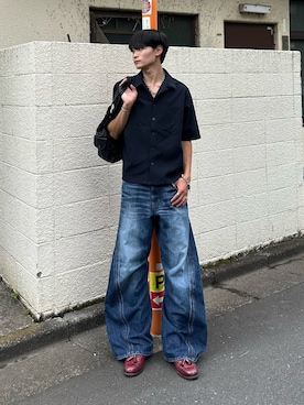 「アイテム（ローファー）」を使った、中村瑞輝(みずきち)さん（メンズ・176cm）の夏コーディネート
