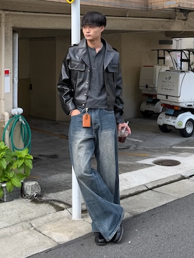 「SINSS（シンス）のアイテム」を使った、中村瑞輝(みずきち)さん（メンズ・176cm）の秋コーディネート