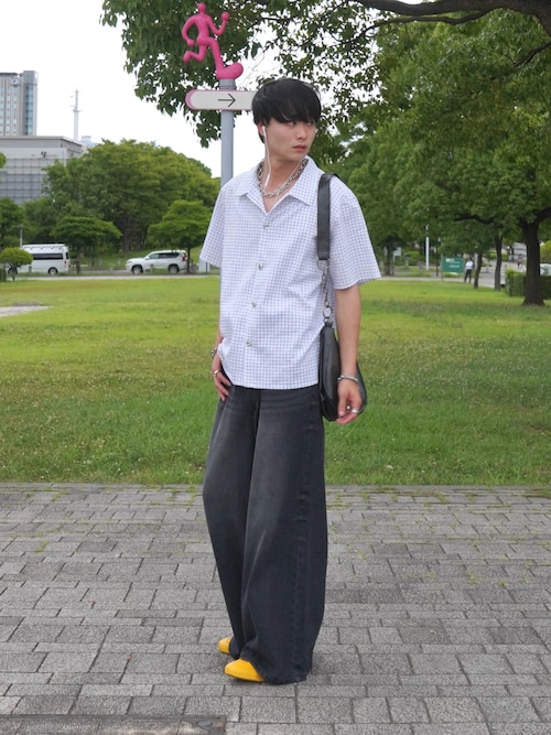 SILVER BUTTON REGULAR COLLAR SHIRT / シルバーボタンレギュラーカラーシャツ