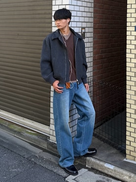 「SINSS（シンス）のアイテム（パンツ）」を使った、中村瑞輝(みずきち)さん（メンズ・176cm）の秋コーディネート