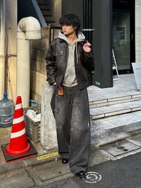 「アイテム（リング）」を使った、中村瑞輝(みずきち)さん（メンズ・176cm）の冬コーディネート