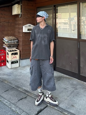 「アイテム（バンダナ/スカーフ）」を使った、中村瑞輝(みずきち)さん（メンズ・176cm）の夏コーディネート