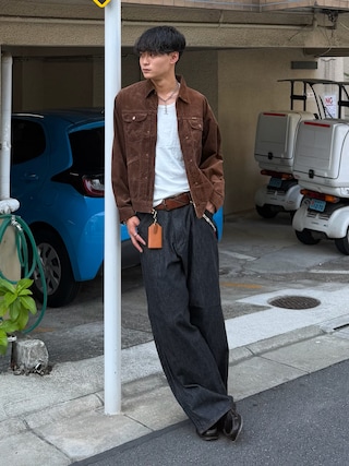 「SINSS（シンス）のSlim fit tank top / スリムフィットタンクトップ（タンクトップ）」を使った、中村瑞輝(みずきち)さん（メンズ・176cm）の夏コーディネート