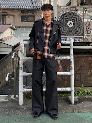 「WAIPER.inc(ワイパーインク)の【ZOZO限定】オンブレ ループカラーシャツ(シャツ/ブラウス)」を使った、中村瑞輝(みずきち)さん(メンズ・176cm)の秋コーディネート