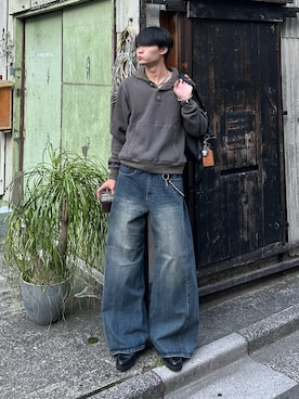 「アイテム（ウォレットチェーン）」を使った、中村瑞輝(みずきち)さん（メンズ・176cm）の秋コーディネート
