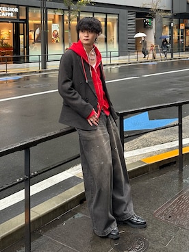 「アイテム（ネックレス）」を使った、中村瑞輝(みずきち)さん（メンズ・176cm）の秋コーディネート