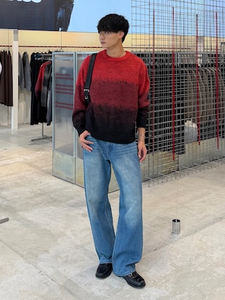 「SINSS(シンス)のWool blend gradation knit / ウールブレンドグラデーションニット(ニット/セーター)」を使った、中村瑞輝(みずきち)さん(メンズ・176cm)の秋コーディネート