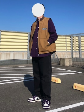 「黒パンツ」｜「アイテム（その他アウター）」を使った、Ryotaさん（メンズ・180cm）の秋コーディネート