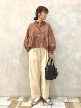 「ブラウスコーデ」｜kondoさん（レディース・156cm）の秋コーディネート