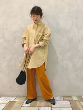 「POU DOU DOU（プードゥドゥ）のアイテム（パンツ、オレンジ系）」を使った、kondoさん（レディース・156cm）の夏コーディネート