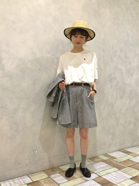 「POU DOU DOU（プードゥドゥ）のアイテム（ブルゾン）」を使った、kondoさん（レディース・156cm）の春コーディネート