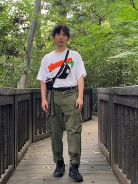 「R.M GANG（アールエムギャングレベルモダニストギャング）のアイテム」を使った、ramuperryさん（メンズ・170cm）の夏コーディネート
