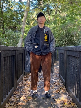 「ワッペン」｜「アイテム（モッズコート）」を使った、ramuperryさん（メンズ・170cm）の秋コーディネート