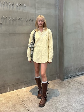「アイテム（ボストンバッグ）」を使った、すみなさん（レディース・171cm・20代）の秋コーディネート
