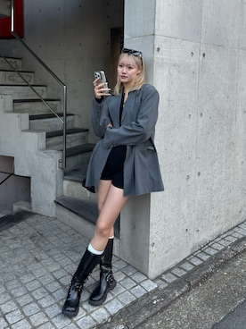 「アイテム（つなぎ/オールインワン）」を使った、すみなさん（レディース・171cm）の秋コーディネート