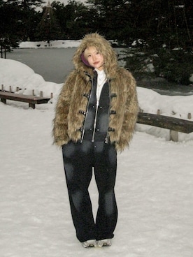 「BEEDEN（ビーデン）のアイテム」を使った、suminaさん（レディース・171cm）の冬コーディネート