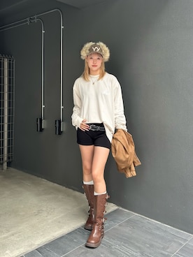 「アイテム（ブーツ）」を使った、suminaさん（レディース・171cm・20代）の秋コーディネート