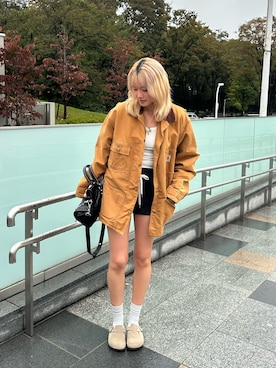 「アイテム（サンダル）」を使った、suminaさん（レディース・171cm）の秋コーディネート