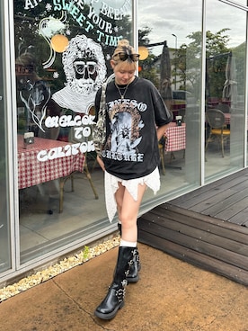 「アイテム（ボストンバッグ）」を使った、すみなさん（レディース・171cm）の夏コーディネート