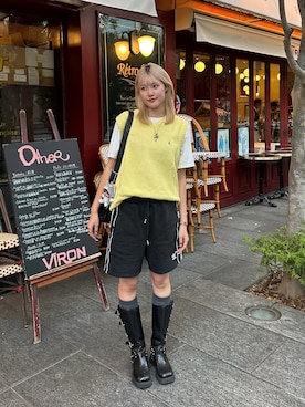 「アイテム（ベスト）」を使った、すみなさん（レディース・171cm）の夏コーディネート