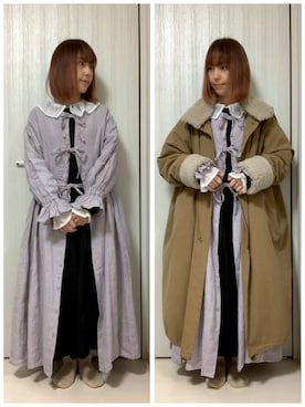 「kazumiコラボ」｜「アイテム（その他アウター）」を使った、ちぃまゆちゃんさん（レディース・154cm）の冬コーディネート