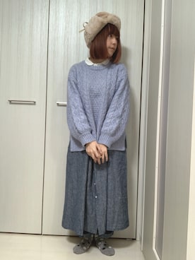 「防寒」｜「アイテム（ワンピース/ドレス）」を使った、ちぃまゆちゃんさん（レディース・154cm）の冬コーディネート