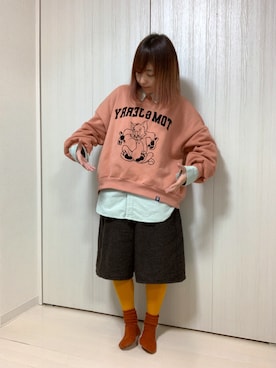 「タイツ×靴下」｜ちぃまゆちゃんさん（レディース・154cm）の冬コーディネート