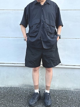 「STUDIO NICHOLSON（スタジオニコルソン）のアイテム（その他パンツ）」を使った、山子さん（メンズ・170cm）の秋コーディネート