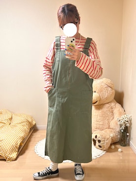 「春服デビュー宣言」｜「アイテム（ジャンパースカート）」を使った、ユウカさん（レディース・155cm）の春コーディネート