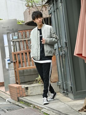 「NAVY（ネイビー）のアイテム」を使った、マックハウスZOZOスタイリスト メンズさん（メンズ・178cm）の秋コーディネート