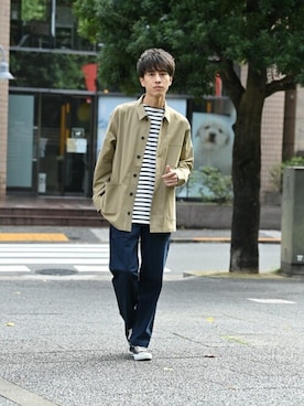 「NAVY（ネイビー）のアイテム」を使った、マックハウスZOZOスタイリスト メンズさん（メンズ・178cm）の秋コーディネート