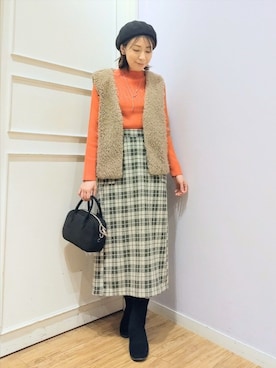 「DRESKIP（ドレスキップ）のアイテム」を使った、miomioさん（レディース・157cm）の冬コーディネート