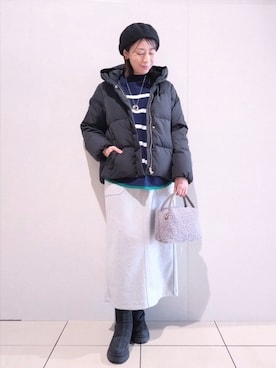 「アイテム（ハンチング/ベレー帽）」を使った、miomioさん（レディース・157cm）の冬コーディネート