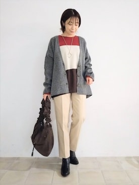 「SHOO・LA・RUE（シューラルー）のアイテム（Tシャツ/カットソー）」を使った、miomioさん（レディース・157cm）の秋コーディネート