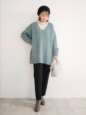 「アイテム（チュニック）」を使った、miomioさん（レディース・157cm）の秋コーディネート