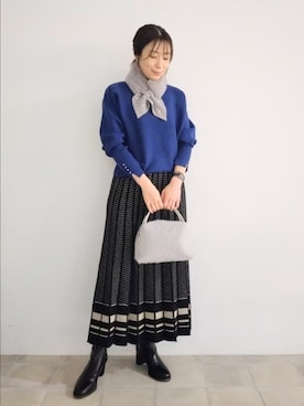 「アイテム（ストール/ショール）」を使った、miomioさん（レディース・157cm）の秋コーディネート