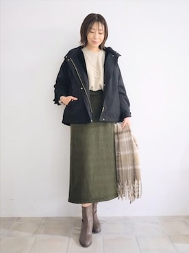 「アイテム（ブルゾン）」を使った、miomioさん（レディース・157cm）の秋コーディネート