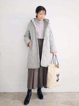 「ニット/セーター」｜「アイテム（その他アウター）」を使った、miomioさん（レディース・157cm）の秋コーディネート