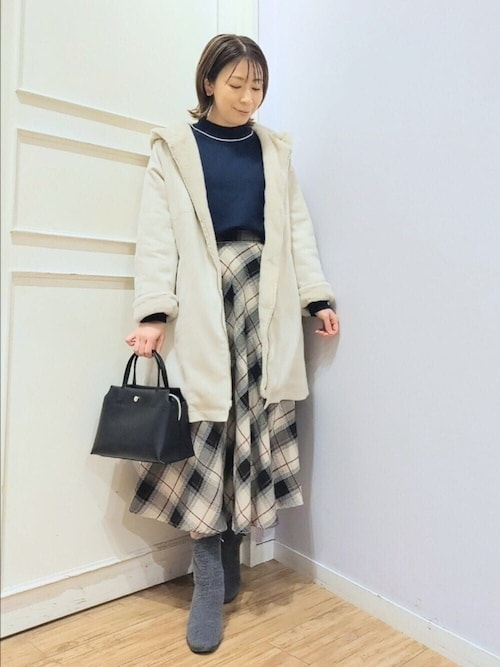 セール】【S-LL】マットな色味が大人な雰囲気 スエード調フードコート