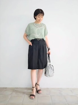 「150cm台コーデ」｜「アイテム（パンツ）」を使った、miomioさん（レディース・157cm）の夏コーディネート